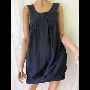 Lightweight cotton Graham & Spencer bubble dress black sleeveless with pockets P